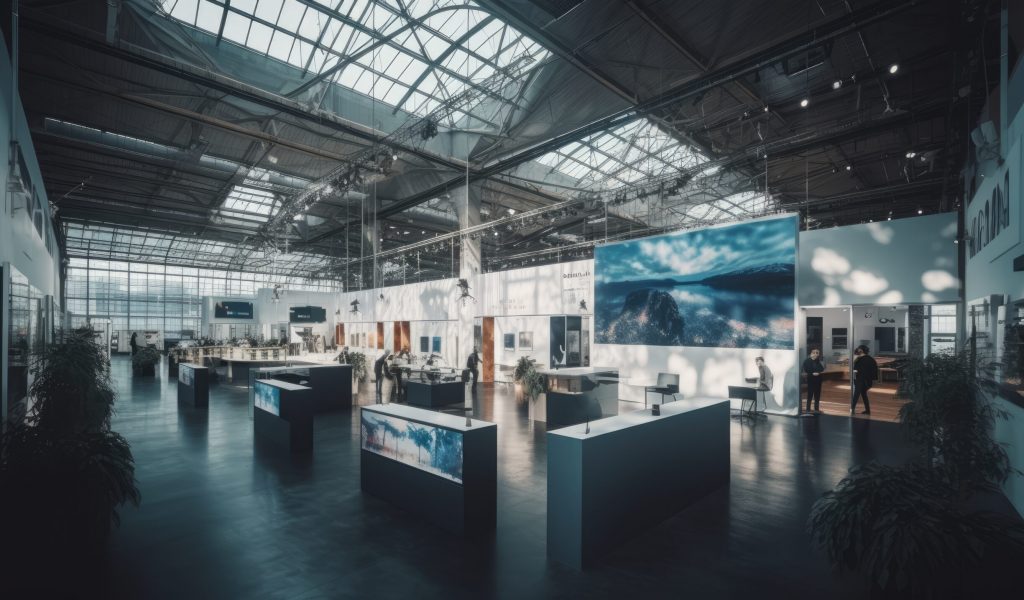 Public exhibition hall business trade show marketing. Al generated illustration